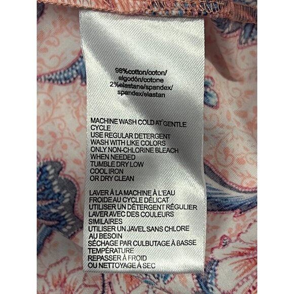 Halston Floral Ruffle V-Neck Sleeveless Top Batik Blossom Women Size Large L - Picture 10 of 10